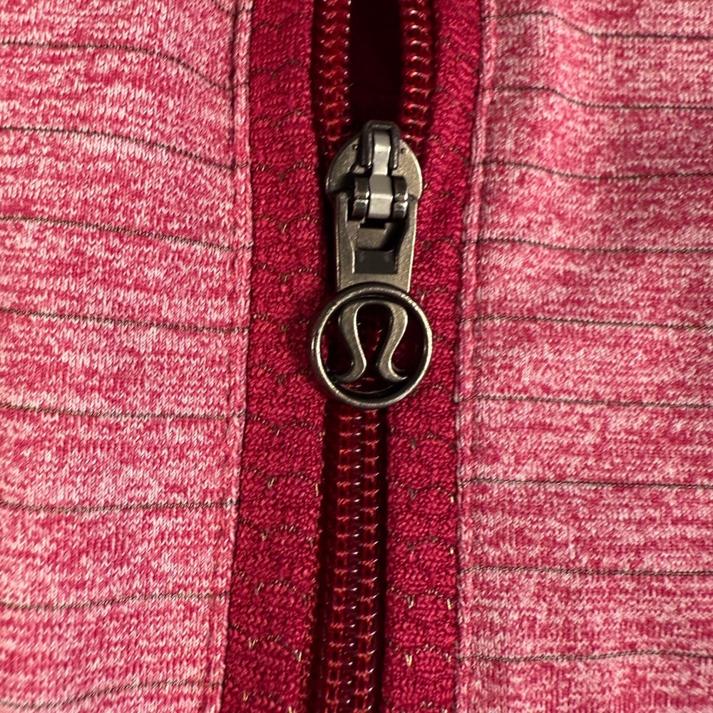 Lululemon Run for Gold LS 1/2 Zip Pullover berry Heather Thumbholes Women  4‎ - Picture 2 of 10